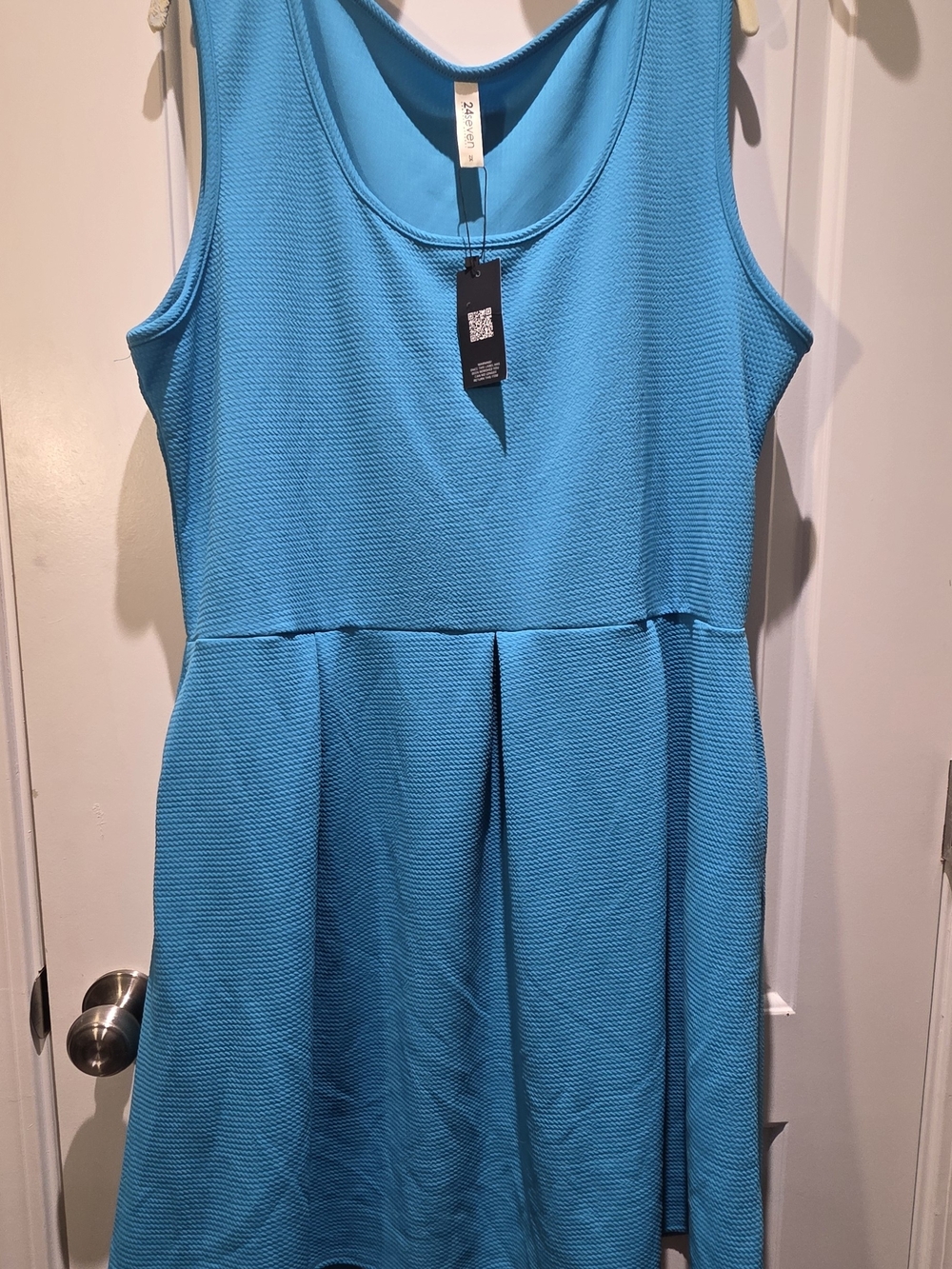 Seven7 Sleeveless Fit-and-Flare Dress in Aqua